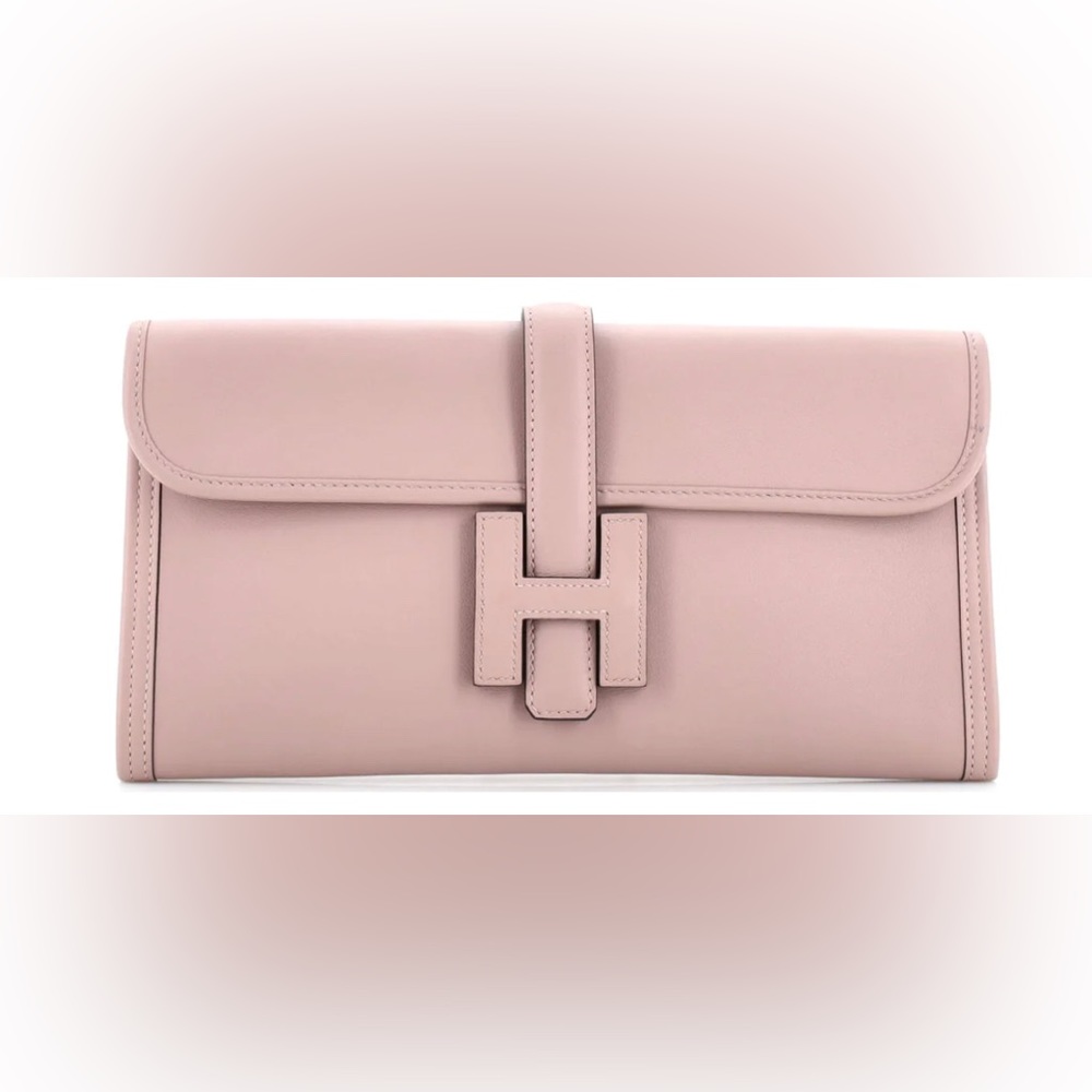 COPY - 2023 HERMES JIGE CLUTCH LIGHT MEAUVE/PINK SWIFT NEW IN BOX